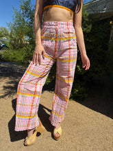 70s Pink Plaid Bell Bottoms
