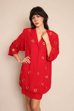90s Red Grommet Dress & Purse Ensemble