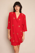 90s Red Grommet Dress & Purse Ensemble