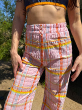 70s Pink Plaid Bell Bottoms