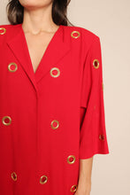 90s Red Grommet Dress & Purse Ensemble