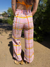 70s Pink Plaid Bell Bottoms