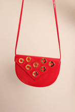 90s Red Grommet Dress & Purse Ensemble