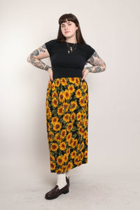 90s Sunflower Gauze Skirt