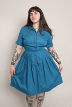 50s Embroidered Shirtwaist Dress