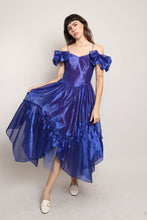 80s Indigo Organza Dress