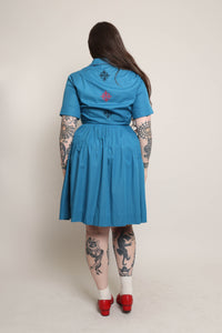 50s Embroidered Shirtwaist Dress