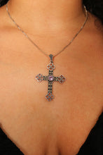 70s Amethyst Witch Sterling Cross Necklace