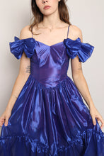 80s Indigo Organza Dress