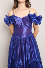 80s Indigo Organza Dress