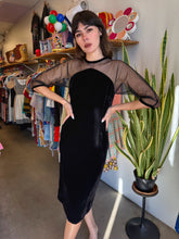 50s Velvet Mesh Bombshell Dress