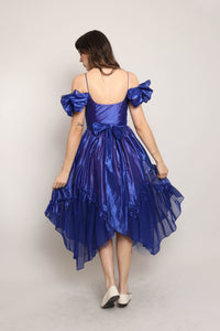 80s Indigo Organza Dress