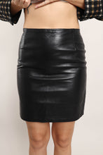 80s Black Leather Skirt