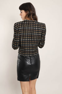 80s Black Leather Skirt