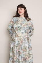 70s Muted Floral Cowl Neck Dress