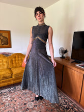 60s Gunmetal Lurex Dress