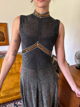 60s Gunmetal Lurex Dress