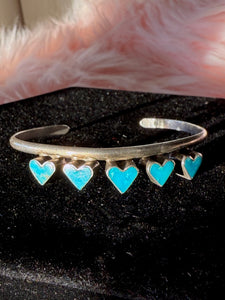 ❤️ 70s Turquoise Heart Bracelet