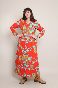 70s Pagoda Print Dress