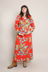 70s Pagoda Print Dress