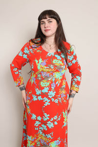 70s Pagoda Print Dress