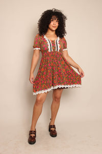 00s Floral Babydoll Dress