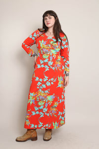 70s Pagoda Print Dress