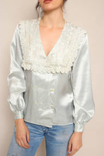 80s Seafoam Edwardian Blouse