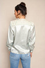 80s Seafoam Edwardian Blouse