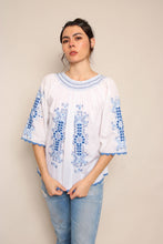 80s Embroidered Peasant Top