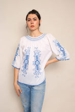 80s Embroidered Peasant Top