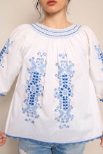 80s Embroidered Peasant Top