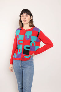 90s Abstract Cardigan