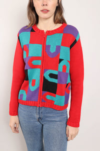 90s Abstract Cardigan