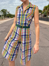 70s Rainbow Seersucker Romper