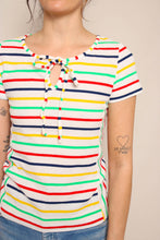 70s Rainbow Knit Keyhole Top