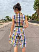 70s Rainbow Seersucker Romper