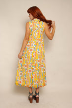 70s Mod Floral Maxi Dress