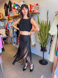 90s Helen Storey Fringe Skirt