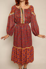 70s Paisley Boho Dress