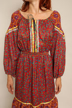 70s Paisley Boho Dress