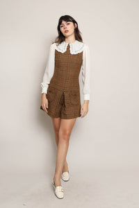 60s Houndstooth Knit Romper