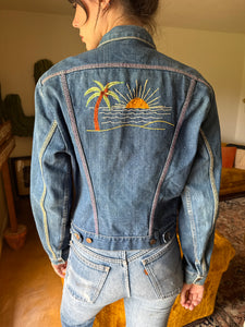 70s Maverick Embroidered Trucker Jacket