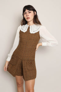 60s Houndstooth Knit Romper