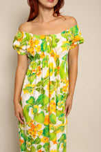 70s Off The Shoulder Hawaiian Dress