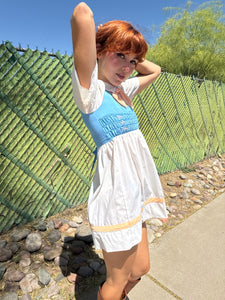 70s Ascot Tie Mini Dress