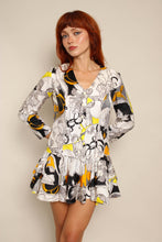 60s Abstract Floral Mini Dress