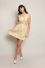 60s Gold Lace Mod Mini Dress