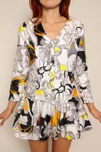 60s Abstract Floral Mini Dress