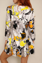60s Abstract Floral Mini Dress
